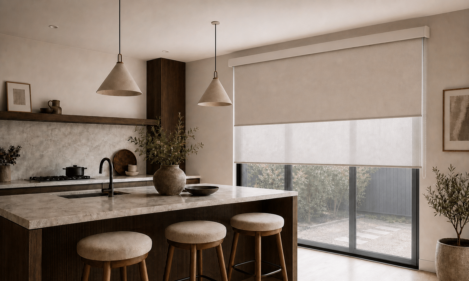 Installed window furnishing detail