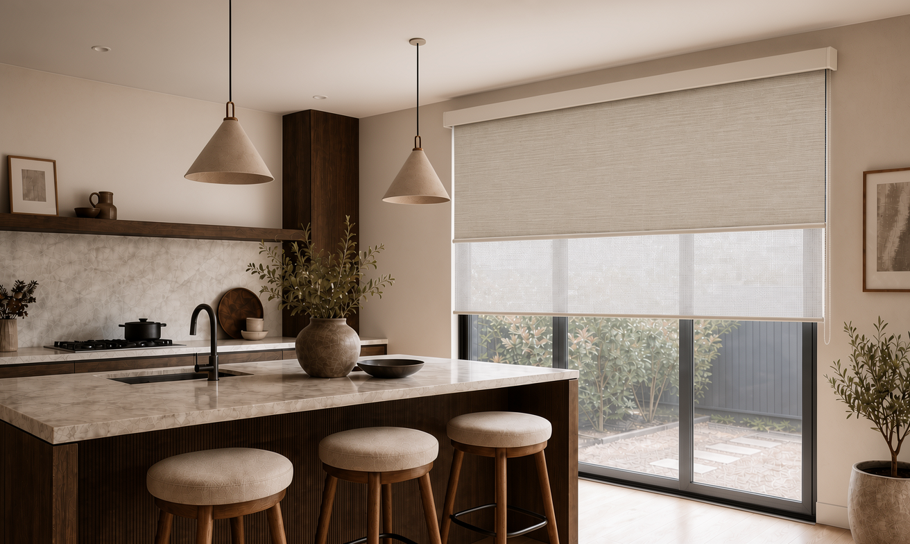 Installed window furnishing detail